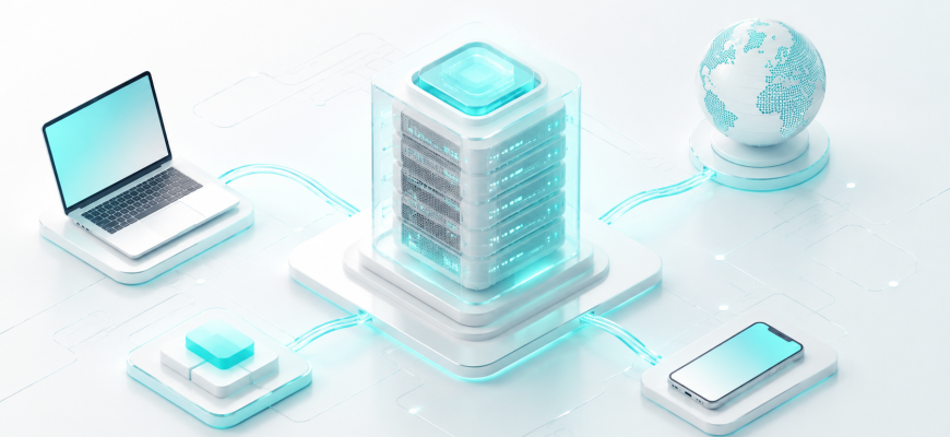 Server connecting computers and devices over a network