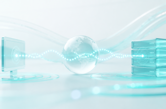 Glass-style visualization of a network signal traveling between a client and server across the globe, representing ping and network latency.